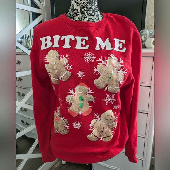 Holiday Gingerbread Man Pullover/Sweater Sweatshirt - Picture 3 of 14